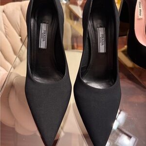 Prada Black Heels Sleek Minimalist Design
